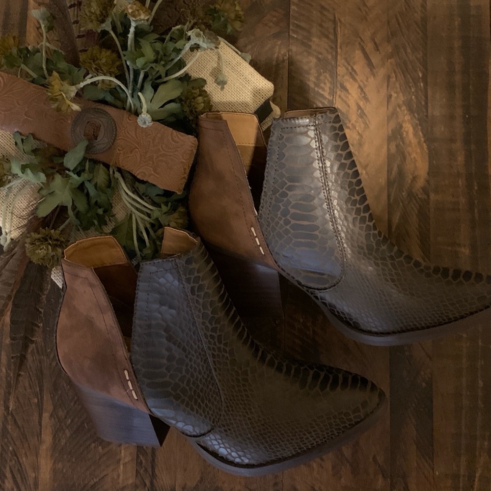 Textured Faux Leather Bootie